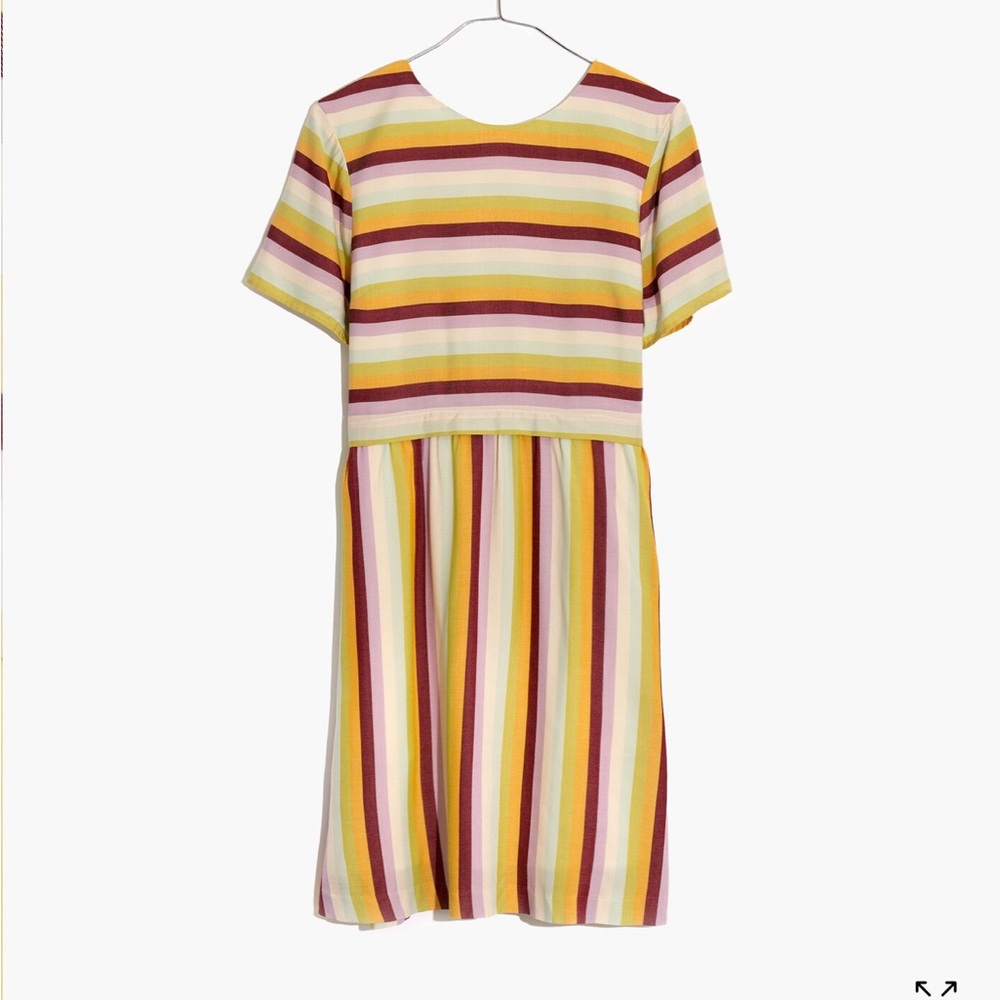 Madewell Striped Scoop-Back Dress